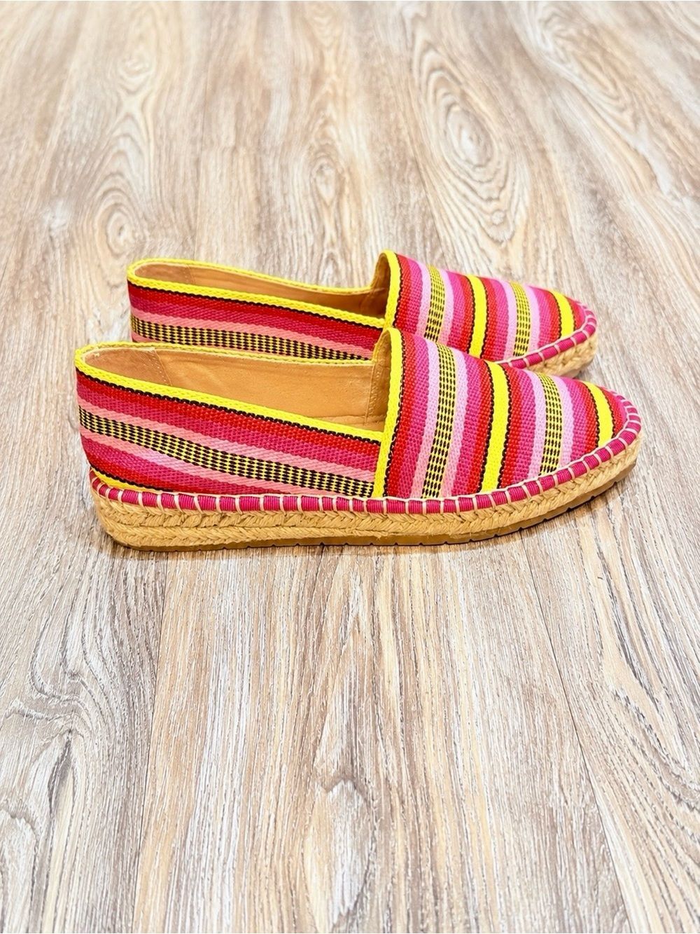 Chelsea & Violet Mimi Stripe Canvas Espadrilles Slip On Shoes Loafers Sz 7 Boho